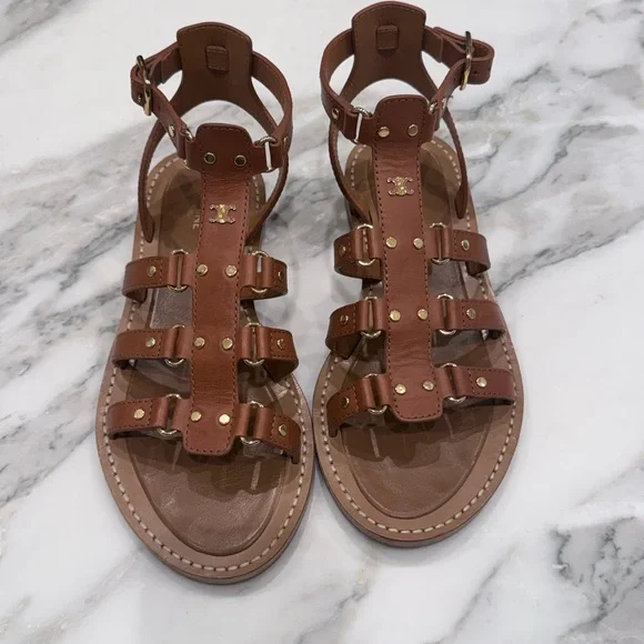 Celine LYMPIA GLADIATOR SANDAL IN CALFSKIN - Picture 2 of 7